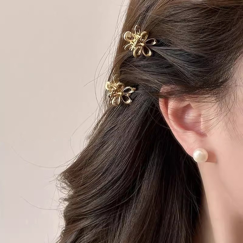Kẹp Tóc Hoa Kim Loại Nữ - Móng Vuốt Tóc Đầu Trước Mini - Thời Trang Hàn Quốc Ngọt Ngào Dễ Thương - Kẹp Nhỏ Cho Bé Gái - Phụ Kiện Tóc Phổ Biến