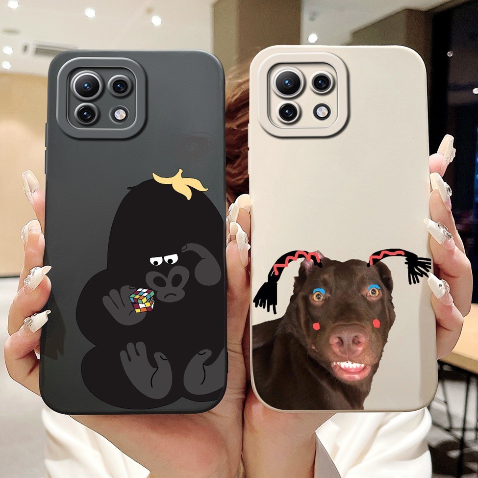 Ốp lưng Xiaomi Mi 11 Lite 5G 11Lite NE Chống sốc Dễ thương Cat Boy Luxury Flower Black Cover Xiaomi 11 Lite 5G NE Ốp điện thoại
