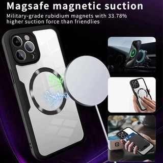 Ốp điện thoại trong suốt toàn thân từ tính 360 cho IPhone 16 15 11 12 13 14 Pro Max Ốp điện thoại silicon chống sốc