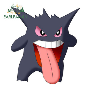 EARLFAMILY Gengar Pokemon Hoạt Hình Xe Miếng Dán Windows Cản Xe Máy Laptop Chống Trầy Xước Vinyl Decal Cá Tính Chống Thấm Nước Phụ Kiện Xe Hơi