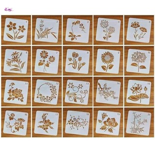 20 Chiếc DIY Plant Vẽ Nhanh Stencil Chất Liệu PET Có Thể Tái Sử Dụng Sơn Nghệ Thuật Stencil
