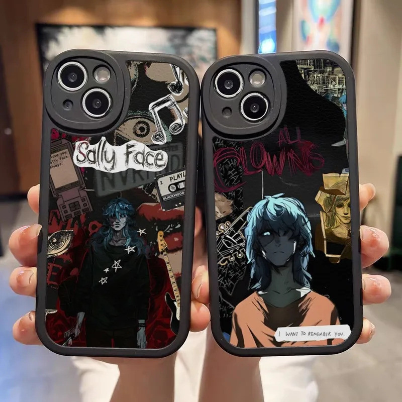 TP-1 Sally Face Game Ốp Điện Thoại Da Đen Cho IPhone 13 12 17,15 11 14 Pro Max Mini X Xr 8 Plus SE2020 Mềm Silicone Co