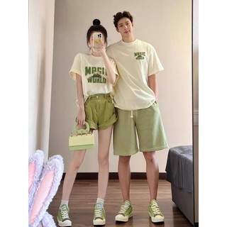 HIIXIIVI Mới Phong Cách Hàn Quốc Thời Trang Nữ Quần Áo Rời Cặp Đôi Áo Thun Cotton Tay Ngắn Oversize Tee Nhân Quả Người Phụ Nữ Cổ Tròn Áo