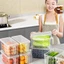 Hộp đựng trứng YICA, Hộp đựng thực phẩm giữ tươi dung tích lớn, Thùng đựng ngăn kéo có tay cầm kín trong suốt cho nhà bếp