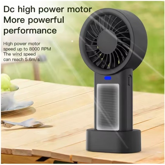 Quạt năng lượng mặt trời di động Quạt Mini cầm tay có thể gập lại Quạt treo cổ di động Quạt sạc 5 tốc độ