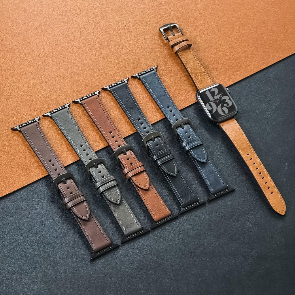 Dây da nam công sở cho Apple Watch Series11 / 10 46mm 42mm Ultra3 / 2 / 1 49mm 9 7 8 3 4 5 6 SE 45mm 44mm 41mm 40mm 38mm