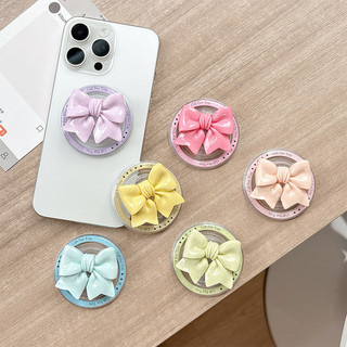 3d Nơ Màu Tròn Từ Tính Giá Đỡ Điện Thoại Cho IPhone 16 15 14 13 12 Pro Max 14 Plus Có Thể Gập Lại Pop Ring Grip Co Giãn Để Bàn Đứng P4