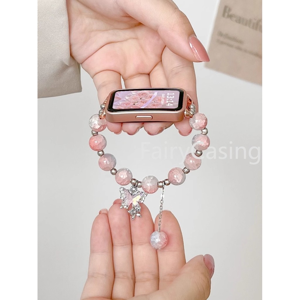 Dây Đeo Thay Thế Cho Huawei Band 11 pro 10 8 9 7 6 Màu Hạt Thủy Tinh Dây Đeo Tay Thể Thao Vòng Tay Cho Honor Band 9 Phụ Kiện