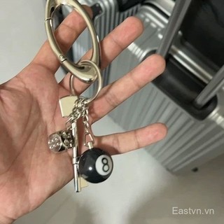 [Keychain] Móc khóa Cleanfit màu đen, hình xúc xắc bạc tám, móc khóa rắn, móc khóa xe hơi, phụ kiện thời trang cho nam và nữ EERZ