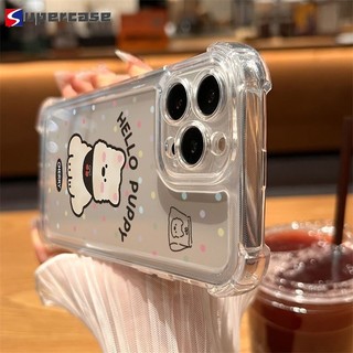 Ốp Điện Thoại Polka Dot Puppy Dễ Thương Cho Google Pixel 9 Pro XL 8 Pro 8A 7 Pro 7A 6 Pro 6A 5G 4G Vỏ Chống Rơi Bốn Mặt Vỏ Mềm Trong Suốt
