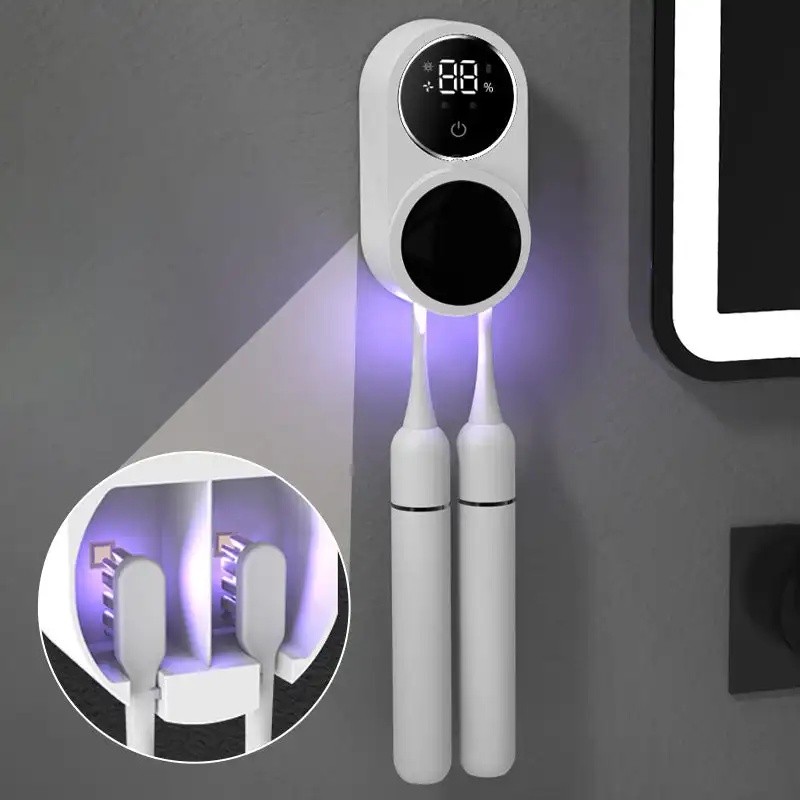 Giá đỡ bàn chải đánh răng kèm UV, khử trùng di động, phụ kiện nước rửa, di động