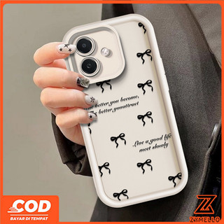 Ốp lưng cho Realme Note 60 Realme Note 50 Realme C75 C65 C67 C61 C55 C53 C51, ốp lưng TPU chống sốc màu đen đơn giản với nơ nhỏ cho điện thoại di động
