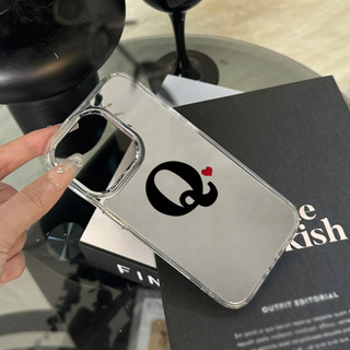 Ốp điện thoại bảng chữ cái đơn giản cho iPhone 16 / 15 / 14 / 13 / 12 / 11 / PRO MAX / MINI / PLUS / X / XR gương chống rơi và chống sốc Vỏ bảo vệ lỗ lớn