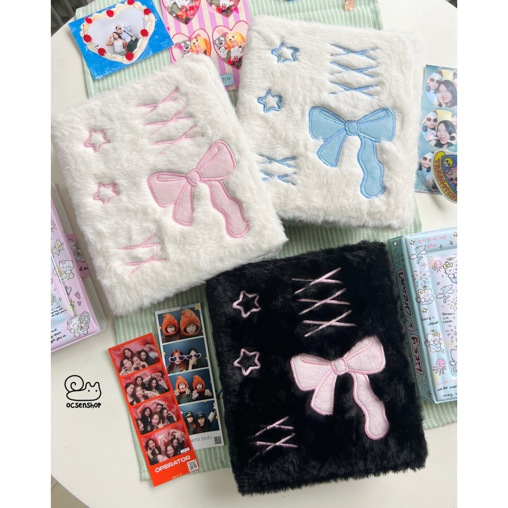 Binder cover A6 bông thêu nơ