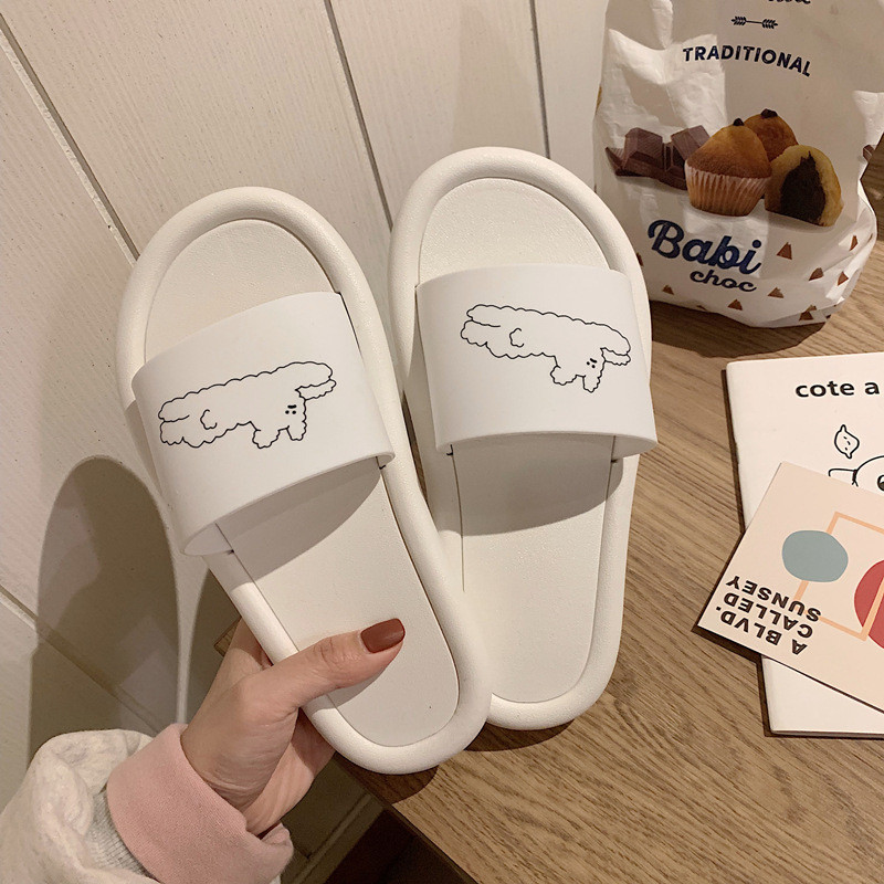 Xixitiao dép nhà tắm đế mềm phong cách hoạt hình dễ thương mùa hè