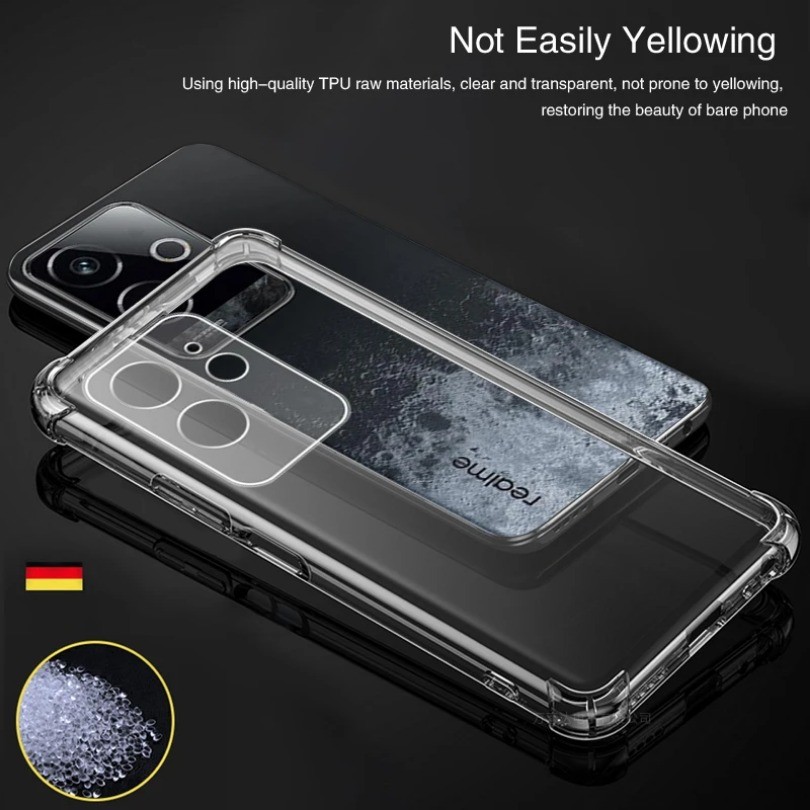 Ốp Điện Thoại Trong Suốt Mềm Sang Trọng Cho Realme GT6 GT 6 5G Trung Quốc Global Capa Túi Khí Chống Sốc Bảo Vệ Ống Kính Mặt Sau Silicon