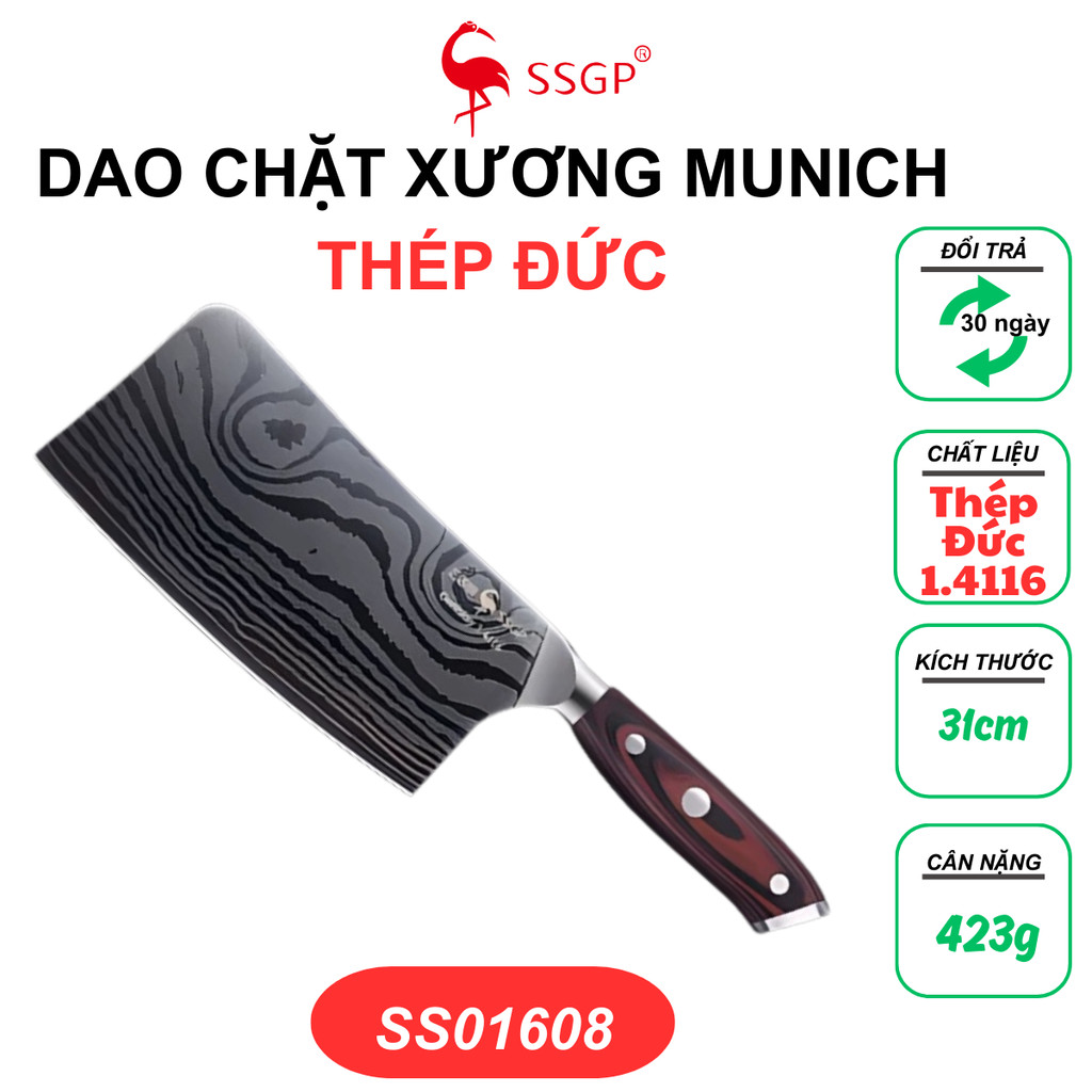 Dao chặt xương Munich SSGP của  - SS01608, dao làm bếp, dao cắt thịt, dao thái thịt, dao đầu bếp