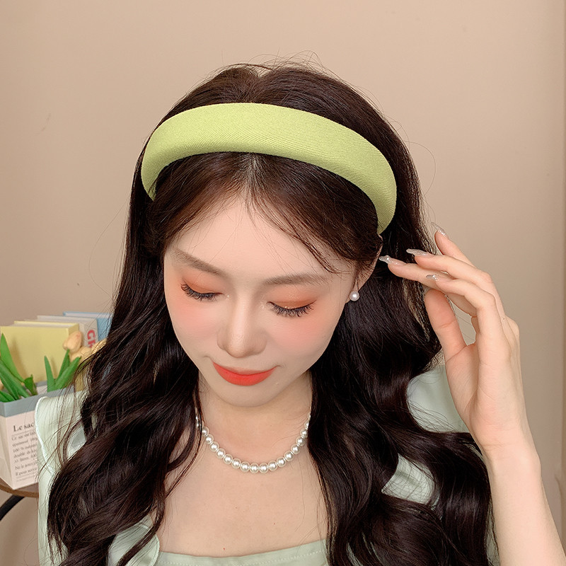 Băng đô viền rộng màu xanh lá cây - Phong cách mới cho phụ kiện tóc thời trang