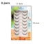 DELMER 8 Cặp Lông Mi Giả, Dày Đặc Tự Nhiên Little Devil Full Strip Mi, Ghép Mềm DIY Có Thể Tái Sử Dụng Lông Mi Mắt Trang Điểm