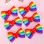 DELMER Rainbow Kẹp Tóc, Đàn Hồi Jumbo Lớn Cầu Vồng Tóc Nơ Dây Buộc, Sinh Nhật Không Hại Độc Đáo Ngày Niềm Tự Hào Ruy Băng Tóc Đảng