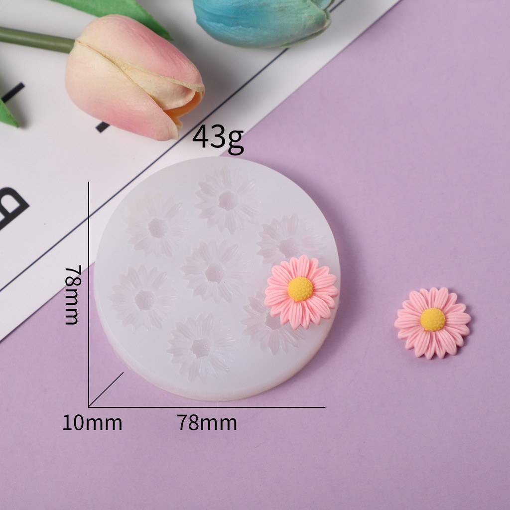 Khuôn silicon hoa hướng dương/cúc/mận, làm bánh quy, sô cô la, xà phòng, nến thơm handmade