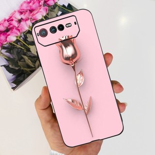 Dành Cho Asus Rog Điện Thoại 6 Ốp Lưng AI2201 _ C AI2201 _ F Phim Hoạt Hình Dễ Thương Khủng Long Mềm Màu Đen Vỏ Điện Thoại Cho Rog Phone6 Rog6 Vỏ