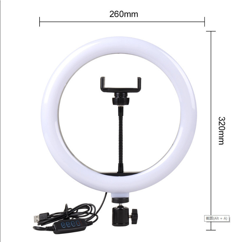 Đèn livestream bán hàng kèm kẹp điện thoại các sz 26,30,33cm chân 2m1 - Đèn livestream quay video