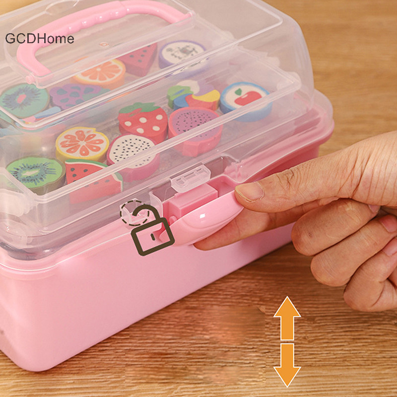Gcdhome Trẻ Em Phụ Kiện Tóc Hộp Bảo Quản Dây Kẹp Tóc Thẻ Bút Đồ Lặt Vặt Hộp Văn Phòng Phẩm Cô Gái Dễ Thương Hộp Trang Sức HOT