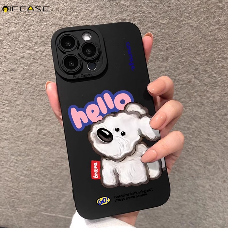 Dành Cho Samsung Galaxy S10 S9 S8 Plus Lite S10 + S10e S9 + S8 + Ốp Điện Thoại Dễ Thương Tây Nguyên Trắng Chó Con Nhãn Hoạt Hình Màu Đen Mờ Vỏ Silicon Mềm