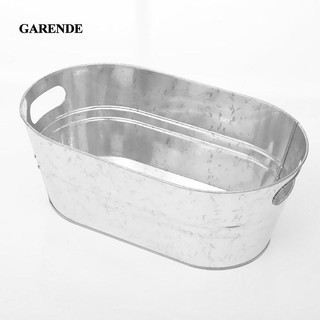 Xô mạ kẽm Garende, Bồn đựng đồ uống mạ kẽm, Bồn tắm hình bầu dục kim loại bằng thép mạ kẽm lớn cho các bữa tiệc, Tiệc giải khát, Bia lạnh