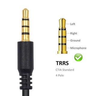💖Cáp chia tai nghe 3,5 mm 3,5 mm 1 / 8 Inch 4 lỗ TRRS Nam Cáp Aux Tai nghe Mic Bộ chuyển đổi âm thanh