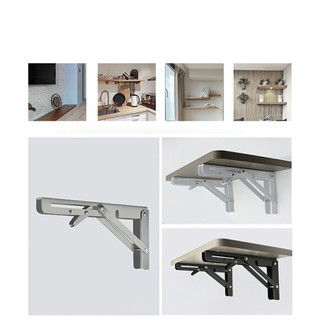 BẢN LỀ GẬP THÔNG MINH CHỊU LỰC 80KG - LOẠI CAO CẤP INOX BẢN DÀY CHẮC CHẮN - GIÁ ĐỠ GẤP BÀN TREO TƯỜNG XẾP GỌN SUN