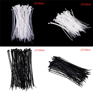 < Beartwo > 100 Chiếc Thắt Lưng Trắng Đen Dây Cáp Zip Dây Tự Khóa Dây Buộc Cáp Nylon Đẹp