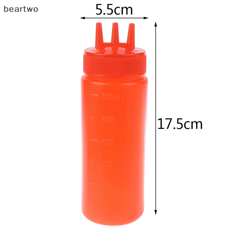 < Beartwo > 3 Lỗ Bóp Chai Nước Sốt gar Dầu Sốt Cà Chua Gravy Cruet Gia Vị Hộp Đựng Đẹp