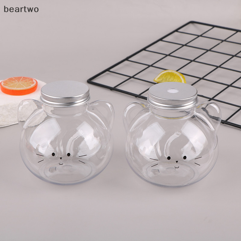 < Beartwo > Bình Nước Trà Sữa Nước Cà Phê Di Động Cốc Uống Nhà Trong Suốt Đẹp BPA Free Chai Nước Giải Khát