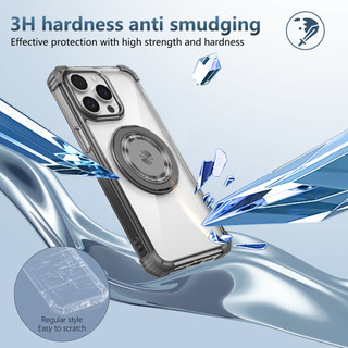 Dành cho iphone 15 Pro Max / 14 / 13 Pro Max Ốp điện thoại trong suốt 360°Chân đế vòng từ tính xoay được Chống sốc Vỏ mỏng trong suốt