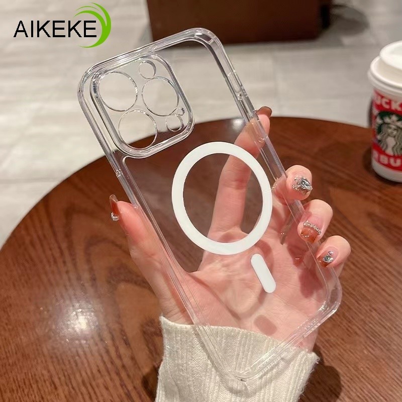 Tương Thích Cho Redmi K70 K60 K50 K40 K30 K20 Pro Plus K70E K60E K30S K60 K50 K30 Ultra Ốp Lưng Điện Thoại Vòng Từ Tính Không Dây Chống Sốc Trong Suốt Mềm