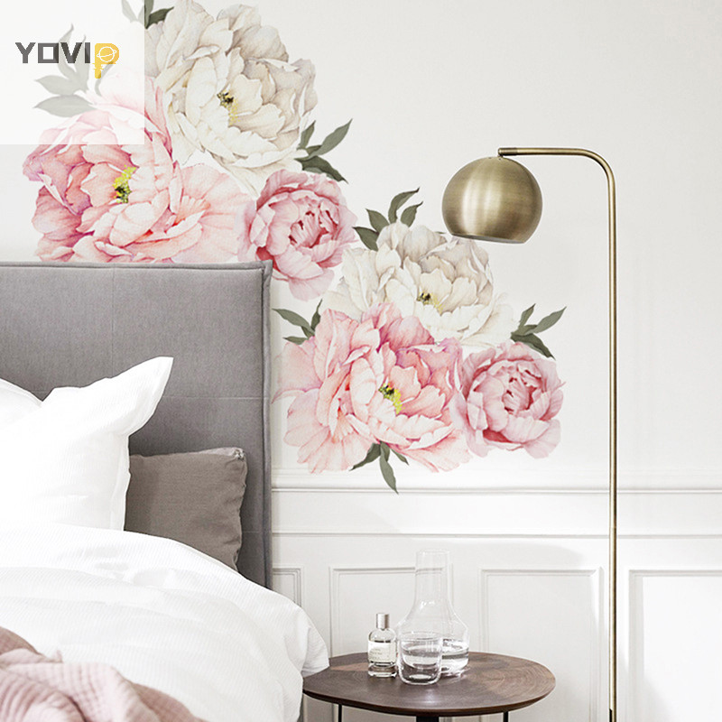 Yovip hoa mẫu đơn Dán tường trang trí tường nhà phòng khách trang trí phòng ngủ VN