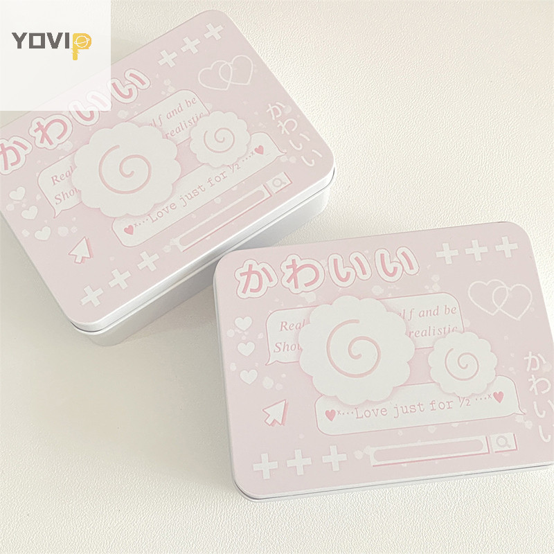 Yovip Tinplate Hộp Bảo Quản Hoạt Hình Photocards Thẻ Nhỏ Thiếc Hộp Bảo Quản Lon Đồng Xu Bông Tai Nghe Hộp Đựng Trang Sức Thu Thập Hộp VN