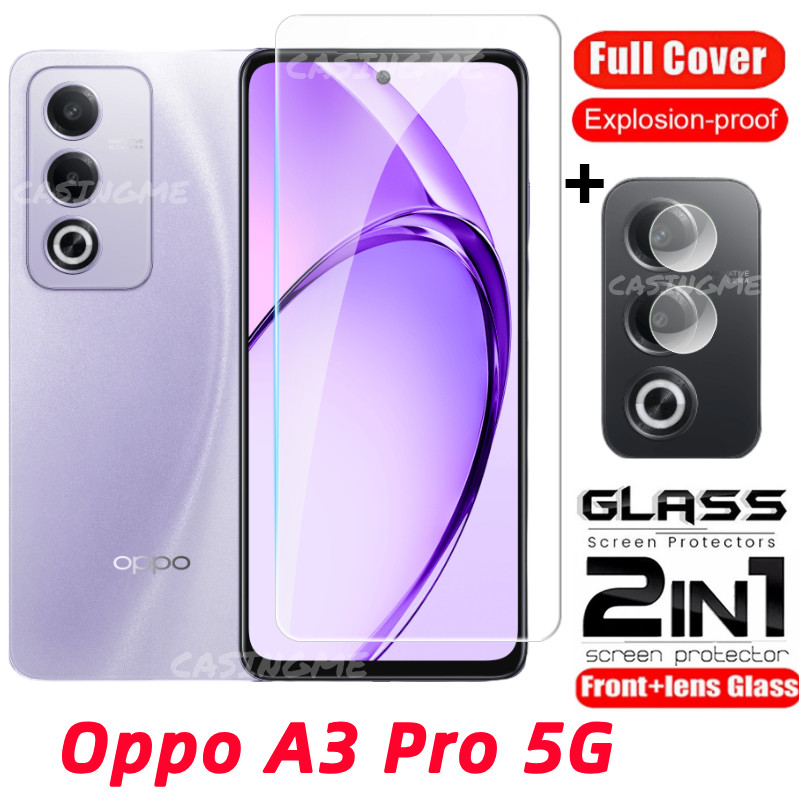 Oppo A3 Pro 5G Phim Bảo Vệ Màn Hình 2 Trong 1 Full Cover Kính Cường Lực Cho Oppo A3 Pro A3Pro 3A OppoA3Pro 5G 4G 2024 Mặt Trước Phim Mặt Sau Ống Kính