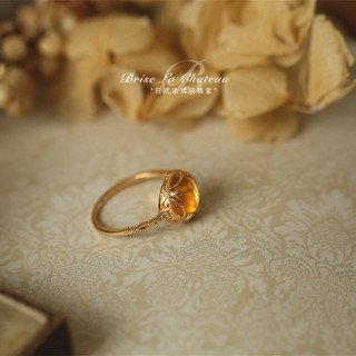 Nhẫn Hoa Văn Hình Trứng Tự Nhiên Citrine Nhẫn May Mắn Giàu Có Có Thể Điều Chỉnh Nhẫn Nữ Giản Và Nhẹ Sang Trọng Phù Đồ Cho Nữ