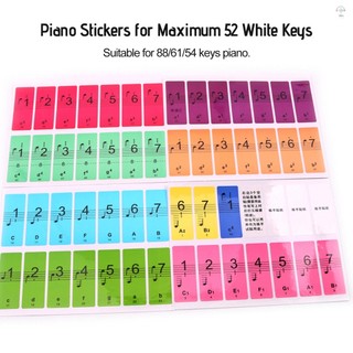 Hilivn) Miếng Dán Phím Bàn Phím Piano Cho Người Mới Bắt Đầu Cho Đàn Piano 88 / 61 / 54 Phím