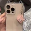 IPhone 17 16 15 14 13 12 11 Pro Max X Xr Xs Max 7 8 Plus SE2020 17 Air Phone Case Cat 's Ears Túi đựng mỹ phẩm KT Cat + Dây buộc Ốp điện thoại mềm trong suốt