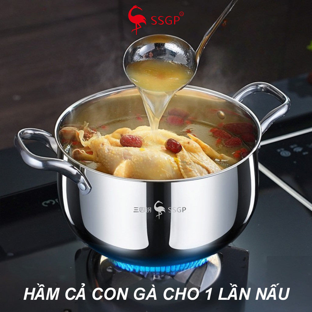Nồi súp Stuttgart inox 316L 5 đáy cao cấp SSGP , nồi nấu canh, nồi 24cm ,nồi dùng bếp từ, quánh