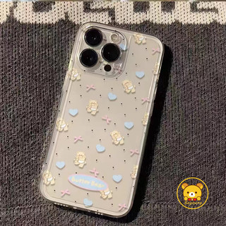 Ốp Mềm Trong Suốt Gấu Dễ Thương Cho Samsung Galaxy S25 S24 S23 S22 S21 S20 Note 20 Ultra FE S10 10 Lite S9 S8 Plus + 9 8 5G Nơ Vỏ Điện Thoại Hoạt Hình Ốp Lưng Chống Sốc