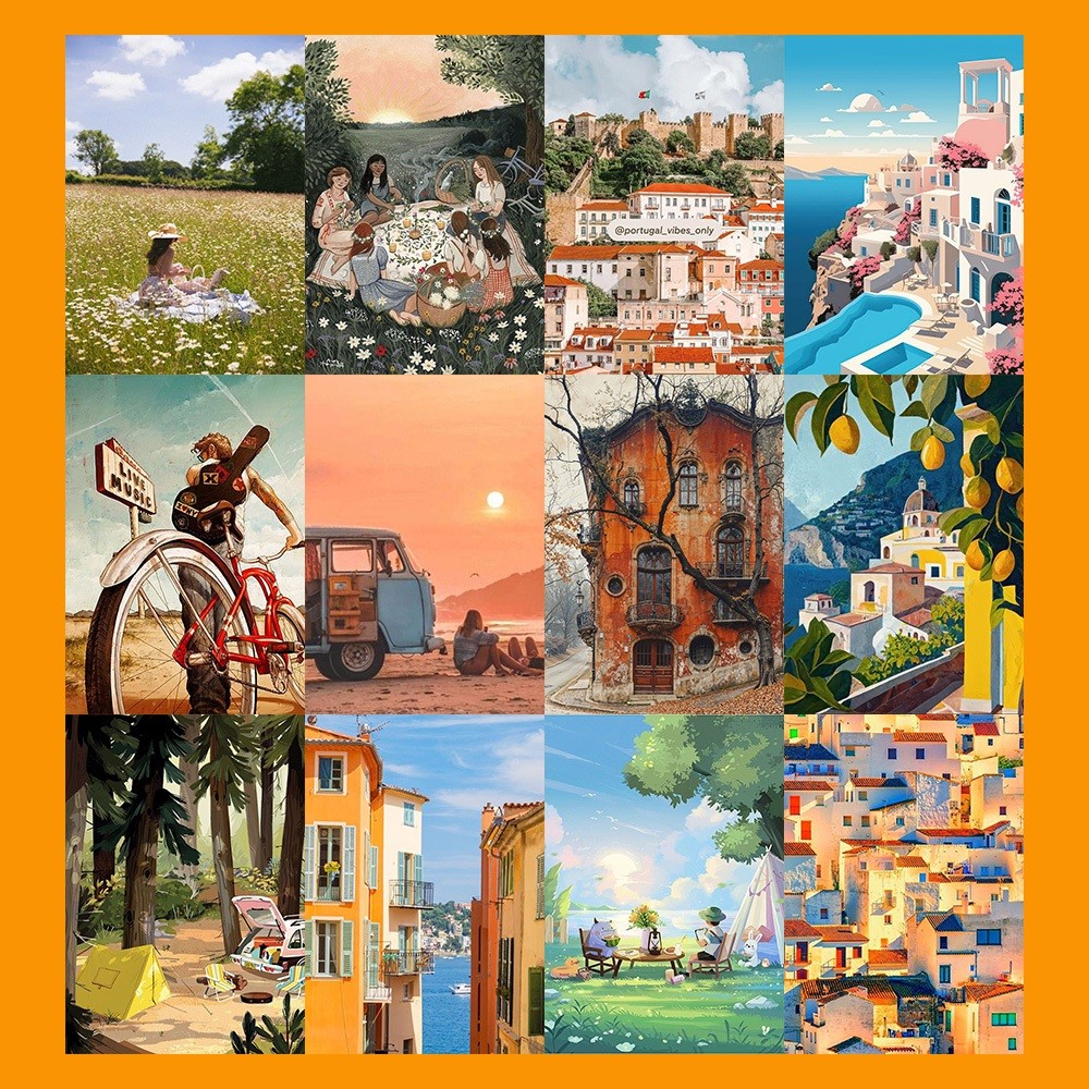 [Giấy] A5 In Màu - Set 50 Tờ Poster Giấy Dán Tường - HÌNH MÙA HÈ SUMMER - Decor Trang Trí Nhà | MS: 111540