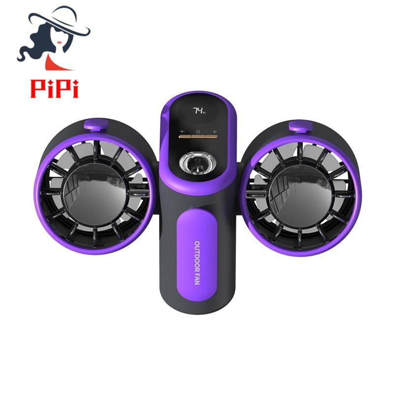 Quạt phản lực Turbo Quạt gắn eo hai đầu Ngân hàng điện có đèn để cắm trại ngoài trời Công việc du lịch