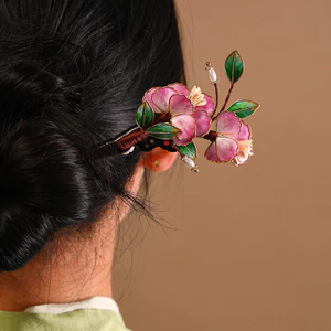 Phong Cách Trung Quốc Mới Không Chính Xác Handmade Filigreek Nhung Hoa Gỗ Đàn Hương Kẹp Tóc Phong Cách Trung Quốc Cổ Điển Cuộn Tóc Mũ Đội Đầu Hoa Tòn Độc Đáo Phụ Kiện Tóc