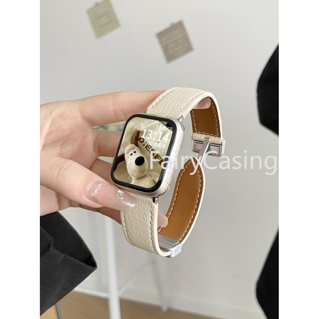 Dây Da S11 Cho Apple Watch Series 10 46mm 42 44mm 40 38 45 Mm 41mm Vòng Tay iWatch Series 4 5 6 SE 7 8 9 Ultra2 49mm