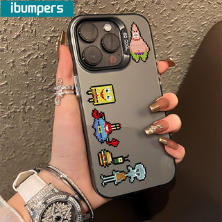 ibumpers Ốp Lưng IPhone Gạch Dễ Thương Patrick Họa Tiết Ngôi Sao Ốp Điện Thoại IMD Cứng Trơn Chống Bẩn Chống Sốc Cho IPhone 16 15 14 12 13 11 Pro Max